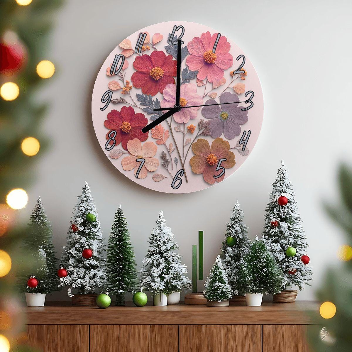 Wildflower Wall Clock: Nature-Inspired Timepiece for Home Decor - Thumbnail 5