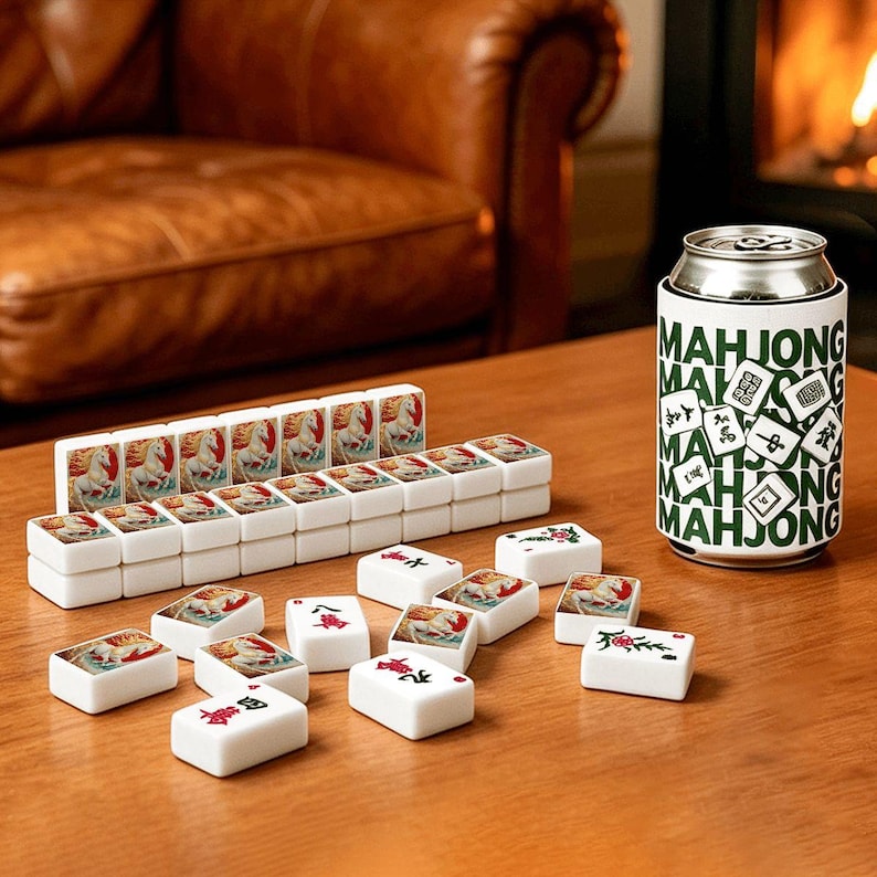 Juego de fichas de Mahjong con temática ecuestre - Piezas de juego para juegos de mesa imagen 11