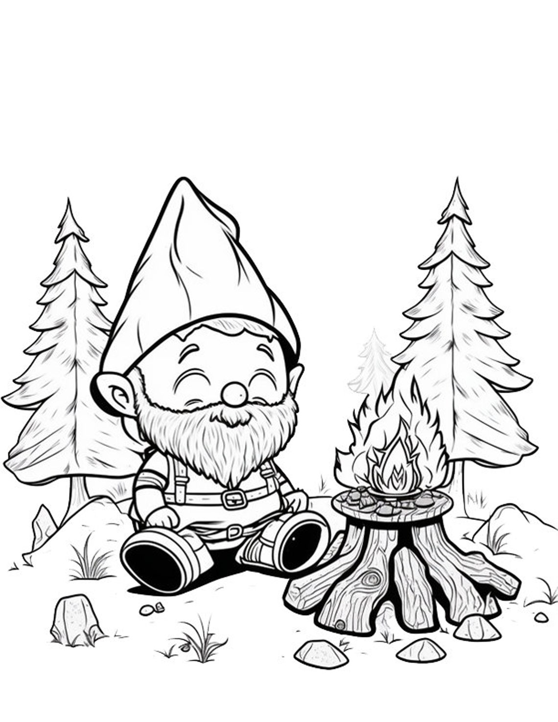 Cute Gnome Coloring Pages 20 Pages Digital Download Coloring Etsy