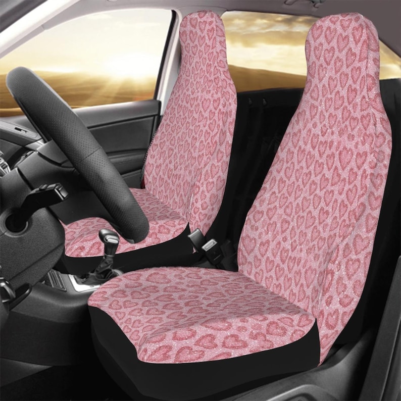Adorable Pink Heart Car Front Seat Covers: Stylish Protection for Vehicle Interior, best selling item