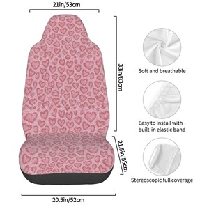 Adorable Pink Heart Car Front Seat Covers: Stylish Protection for Vehicle Interior image 5