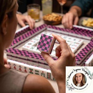 Checkered Mahjong Tiles Set - Modern Game Pieces