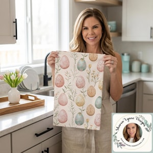 Aquarell Ostereier Mikrofaser Geschirrtuch Frühling Blumen Dekor Küche