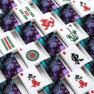 Juego de fichas de mahjong americano de mármol neón / Colección de juego de acrílico brillante de 166 piezas imagen 9