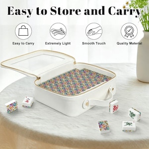 Floral American Mahjong Tiles – Acrylic Game Set with Vibrant Flower Designs image 10
