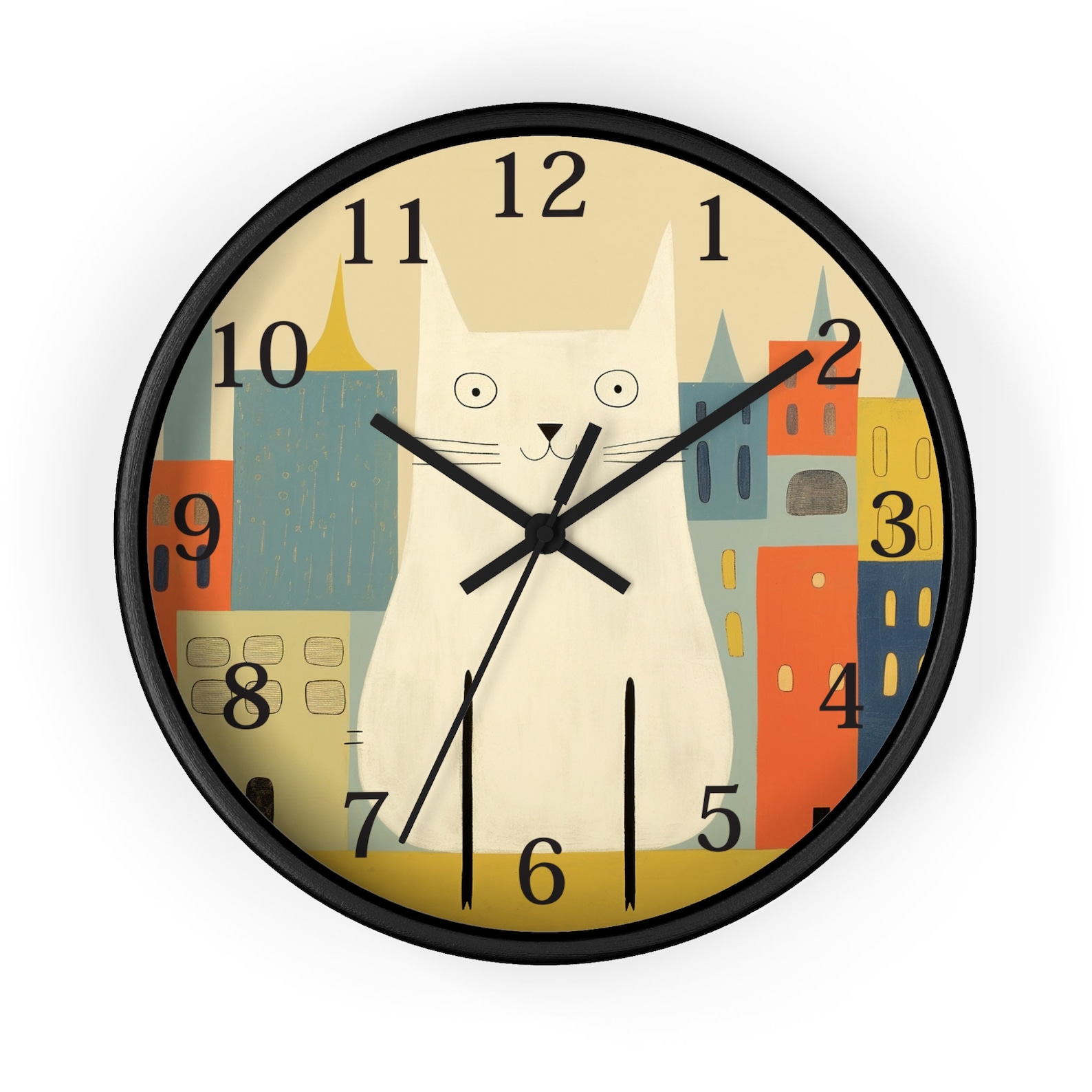 Retro Wall Clock, Retro Cat Clock, Retro Cat Wall Clock, Retro Wall Decor, Gift Giving Ideas