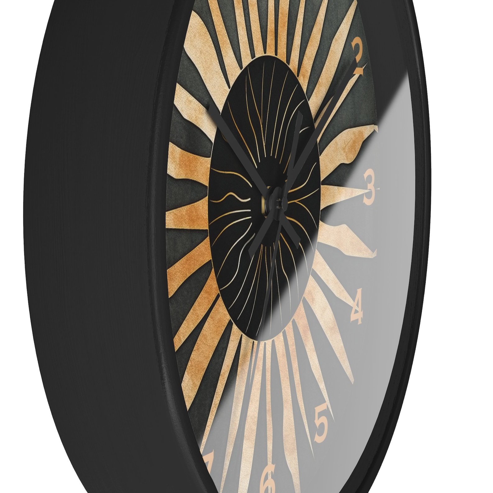 Retro Sunburst Wall Clock - Bohemian Decor, Host Gift, Decorative ...