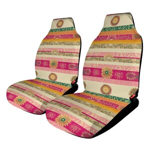 Protezione per sedile auto Boho Sunburst: elegante accessorio per interni auto per il massimo comfort in auto. White ffffff