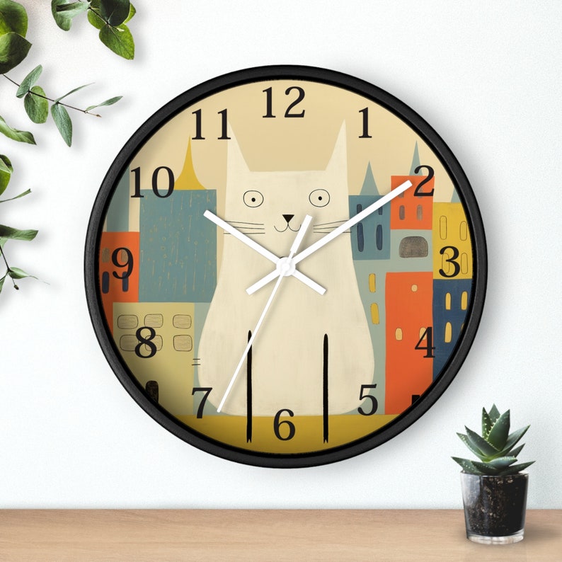 Rustic Cat Clock Retro Wall Clock, Retro Cat Clock, Retro Cat Wall Clock, Retro Wall ...