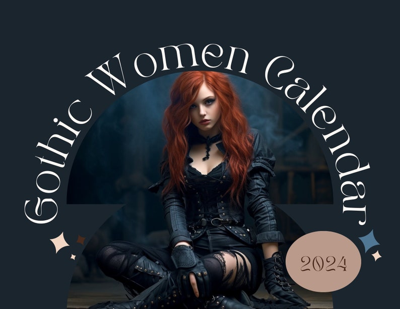 Gothic Women Calendar, Wall Calendars 2024, Women Calendar, Home Decor
