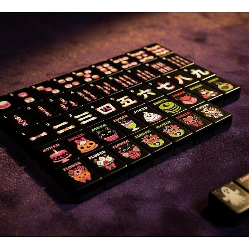Phantom Glow Mahjong Tile Set shown in an AI-generated listing photo