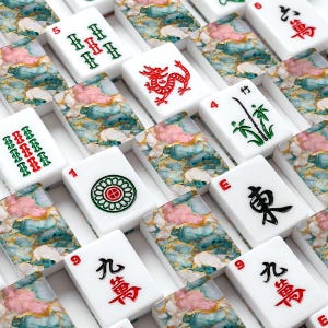 Marble American Mahjong Tiles Set - Stone Gaming Pieces for Mahjong Players image 8