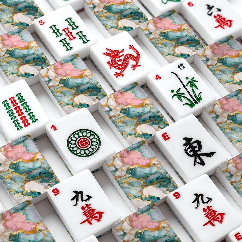 Marble American Mahjong Tiles Set - Stone Gaming Pieces for Mahjong Players image 8