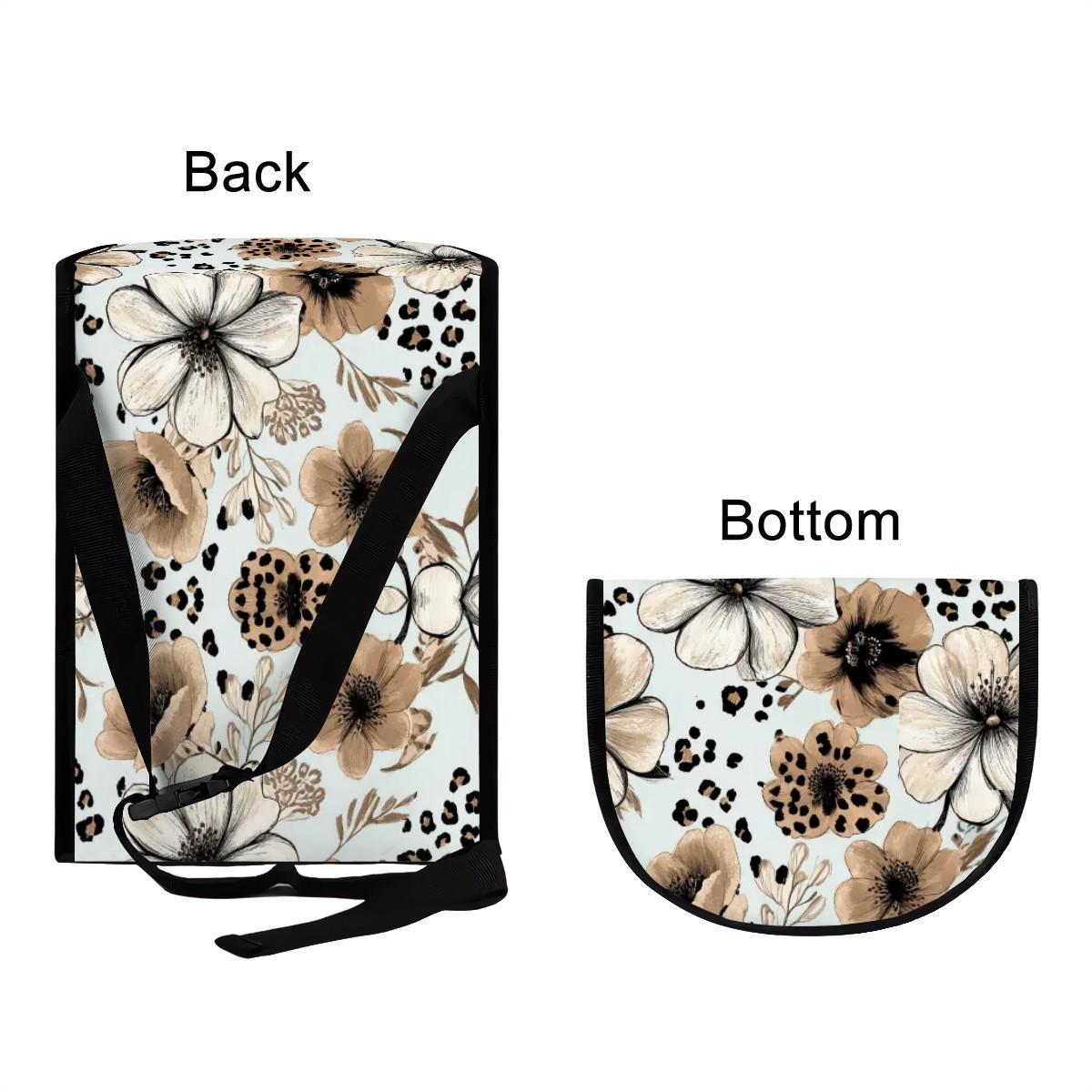 Stylish Floral Cheetah Bucket Car Trash Bin: Organize Your Vehicle with Animal Print - Thumbnail 4