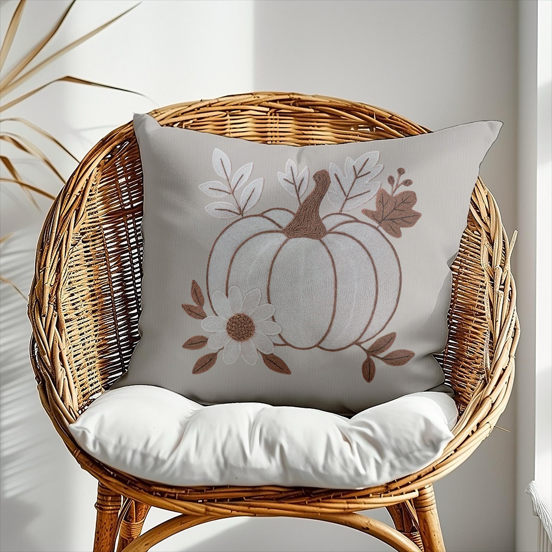 Autumn Faux Suede Pumpkin Pillow: Cozy Fall Harvest Decor for Thanksgiving & Seasonal Home Accents - Thumbnail 2