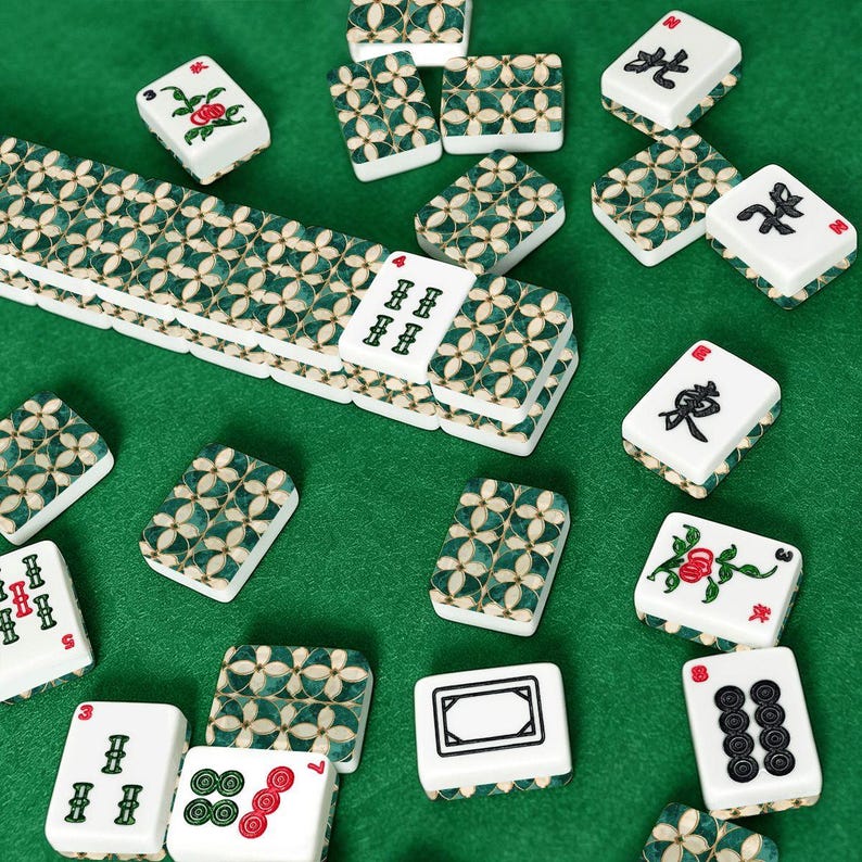 Emerald Green American Mahjong Game Set - Tile Board Strategy Family Fun image 2