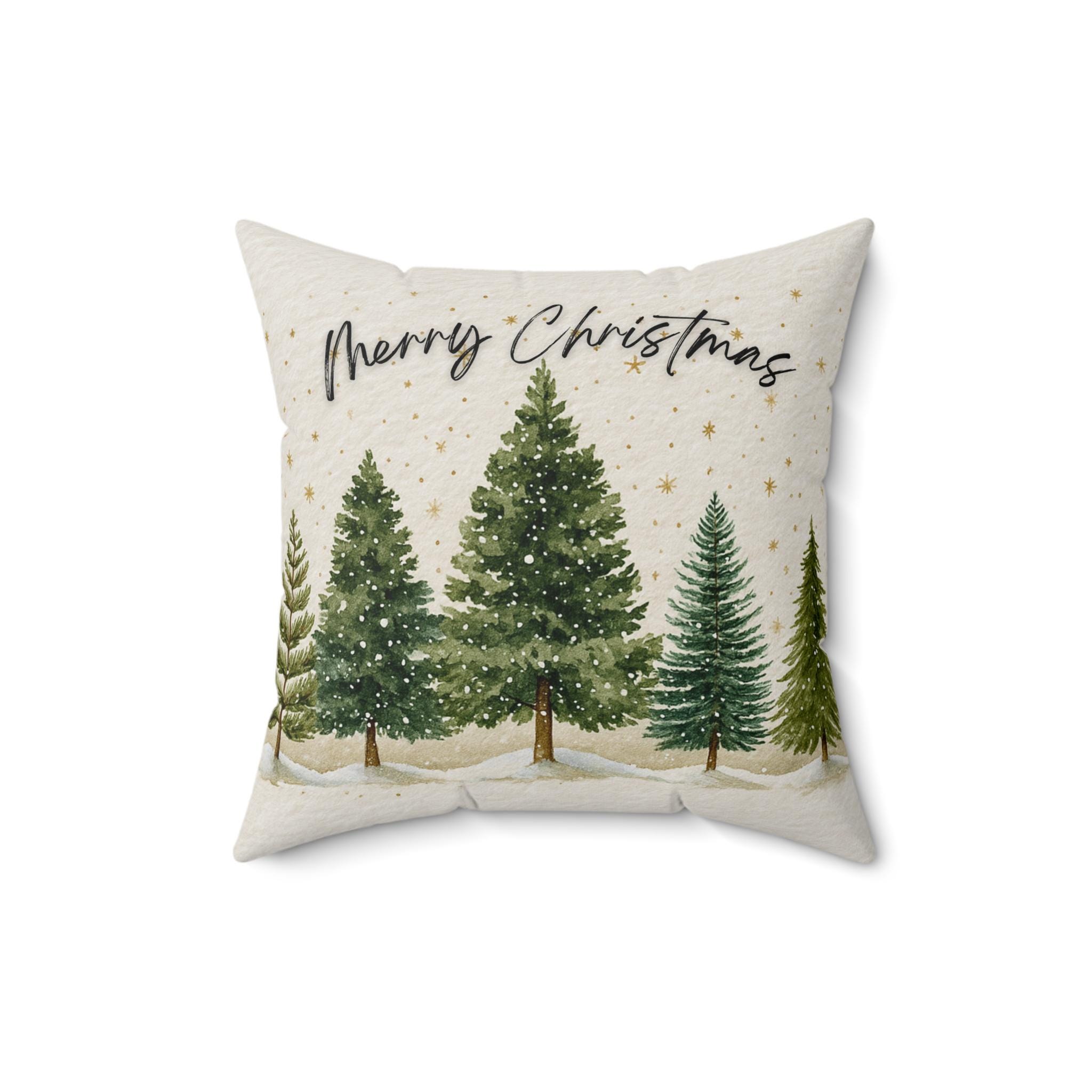 Christmas Tree Throw Pillow - Holiday Home Decor, Cozy Winter Accent, Seasonal Gift - Thumbnail 6