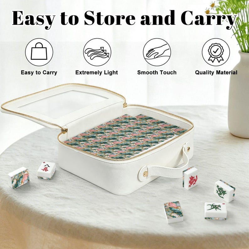 Marble American Mahjong Tiles Set - Stone Gaming Pieces for Mahjong Players image 7