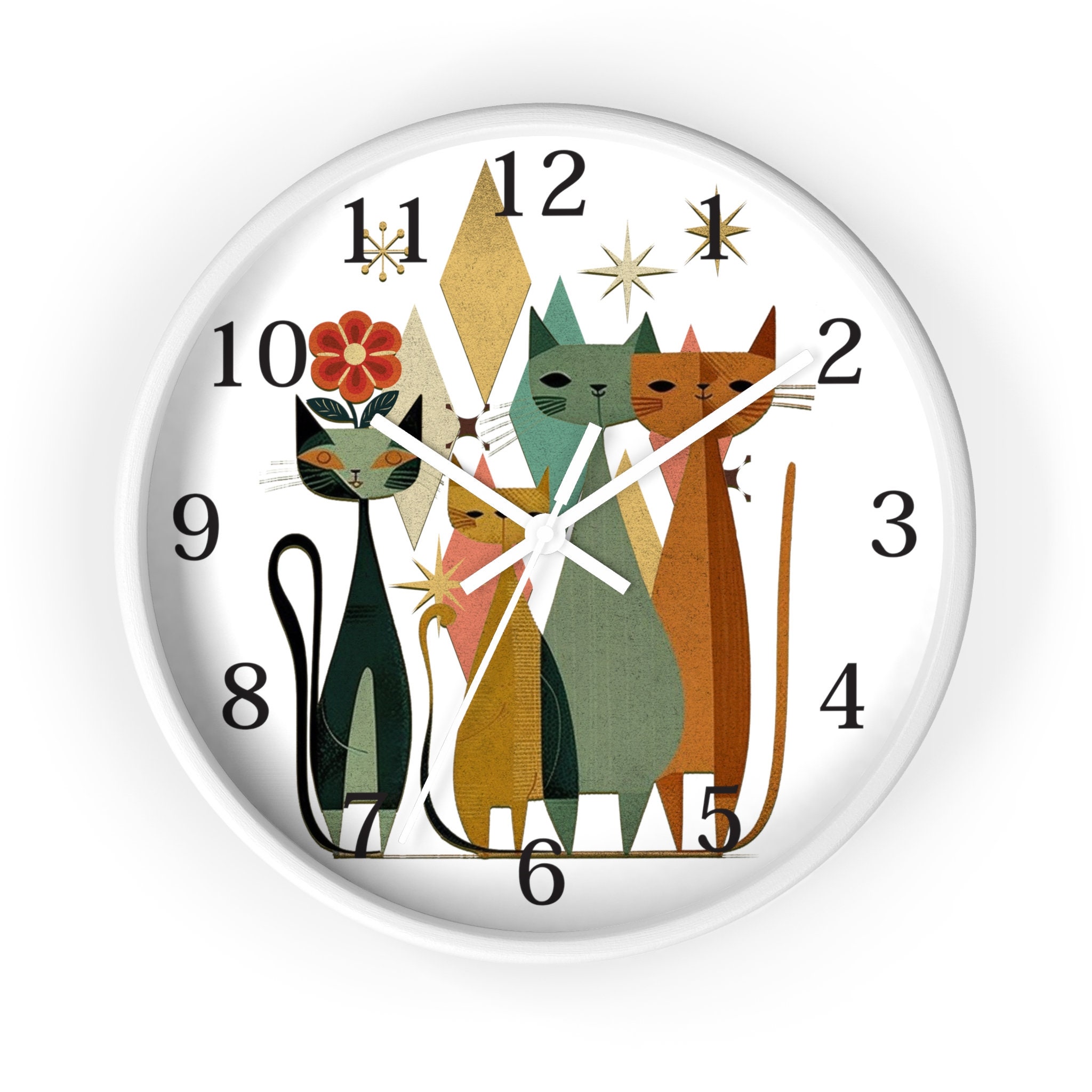Retro Wooden Cat Wall Clock: Silent Timepiece for Whimsical Home Decor - Thumbnail 4
