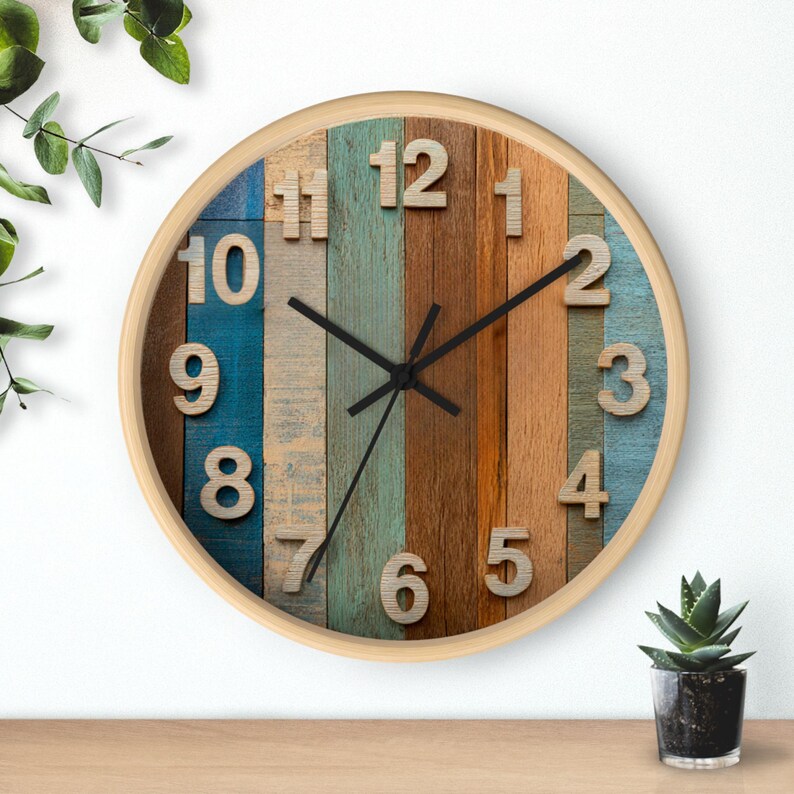 Rustic Timepiece Rustic Wooden Wall Clock: Farmhouse Kitchen Decor, 10