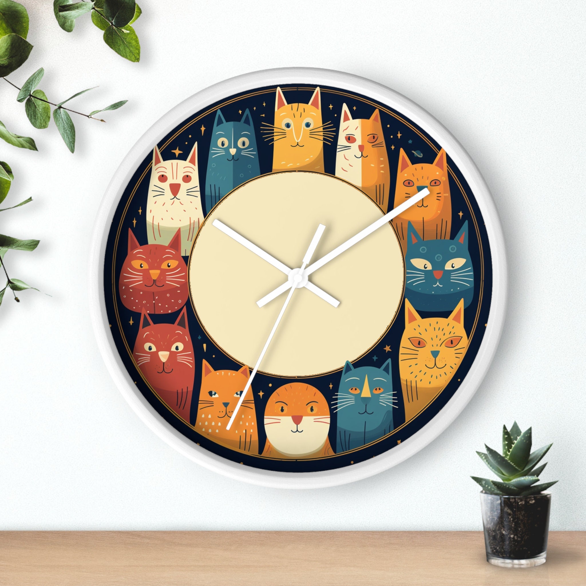 Vintage-Inspired Feline Wall Clock: Retro Timepiece for Cat Lovers, Home Decor Gift - Thumbnail 4