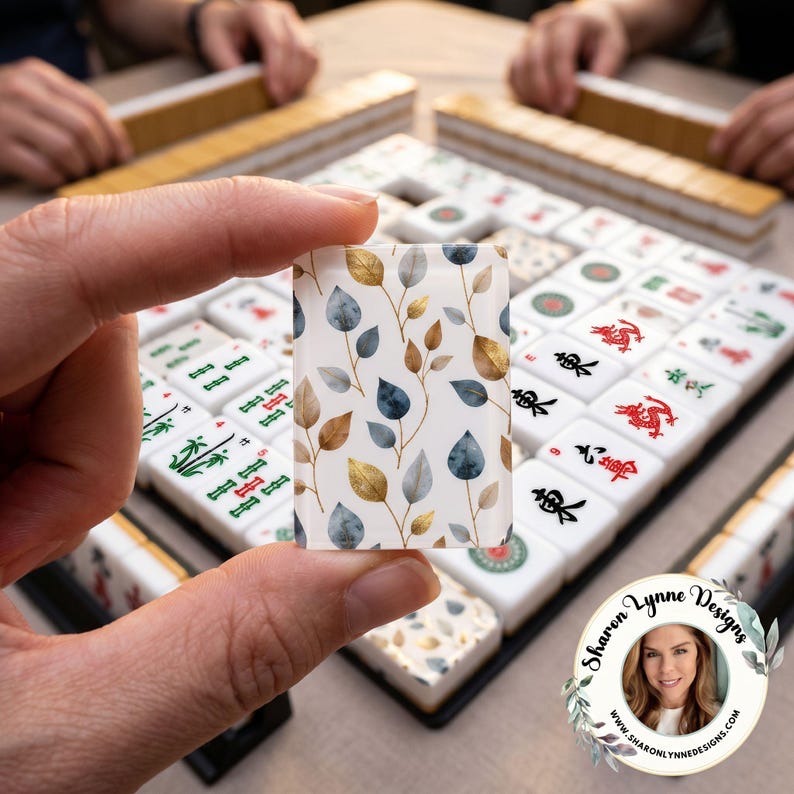 Gold Leaf American Mahjong Tiles - Luxury Game Set for Family Fun, best selling mahjong set