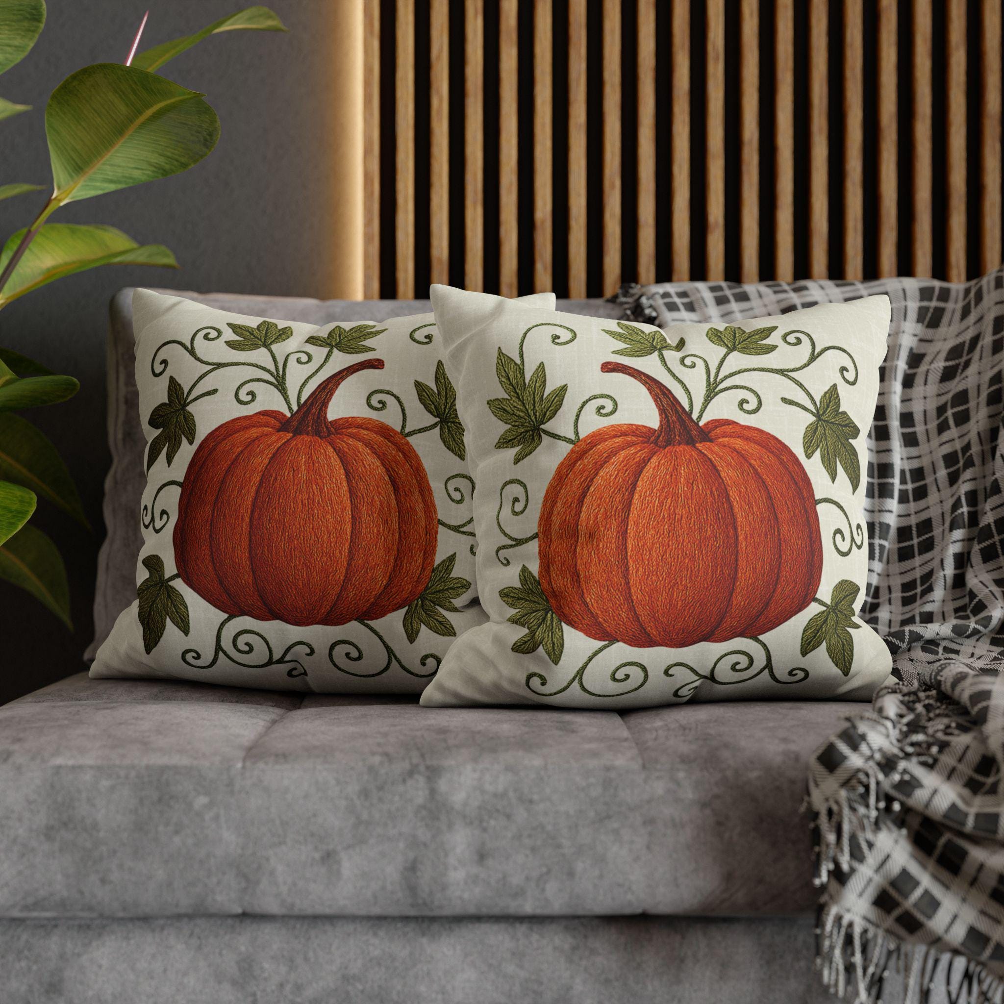 Autumn Pumpkin Faux Suede Pillowcase: Cozy Fall Decor Cushion Cover for Thanksgiving Home Accent - Thumbnail 3