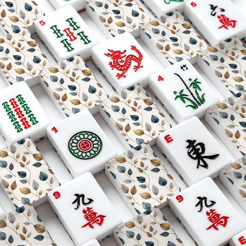 Gold Leaf American Mahjong Tiles - Game Set for Family Fun image 2
