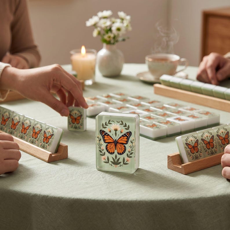 Butterfly Mahjong Tiles Set – Acrylic American Mahjong Game Pieces, best selling mahjong set