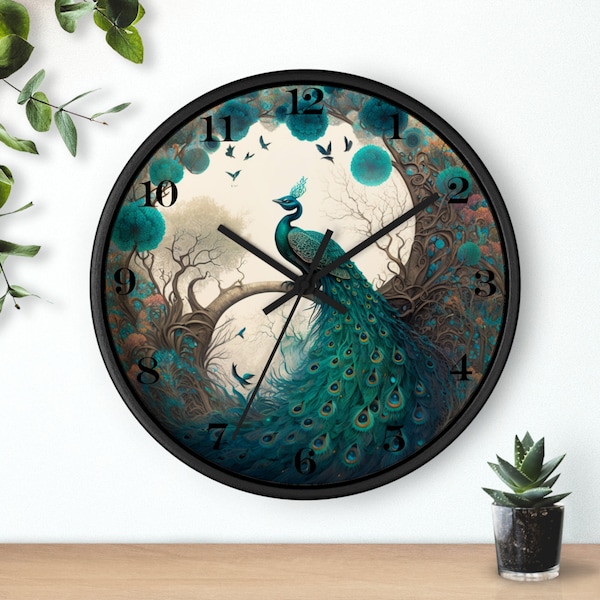 Peacock Wall Clock, Peacock Clock, Peacock Wall Decor, Gift Giving Idea, Cute Peacock Clock, Host Gift