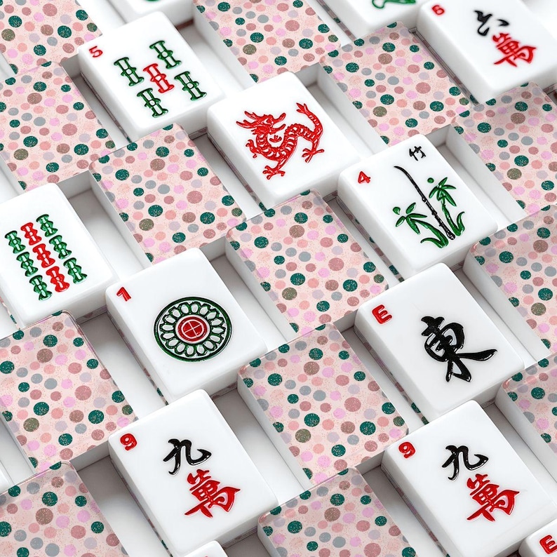Festive Dots American Mahjong Tiles - Colorful Game Set for Party Play, best selling mahjong tile set