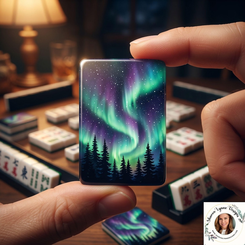Northern Lights American Mahjong Tiles - Aurora Borealis Game Set with Colorful Design, best selling mahjong tile set