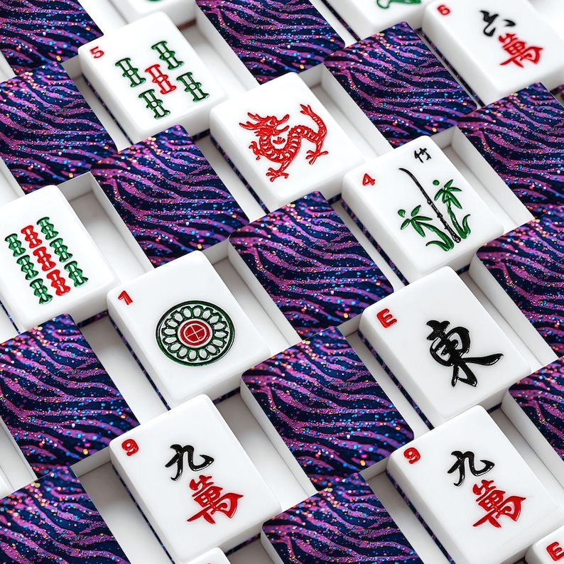 Zebra Pattern American Mahjong Tiles Set - Animal Print Game Pieces for Mahjong Players image 2