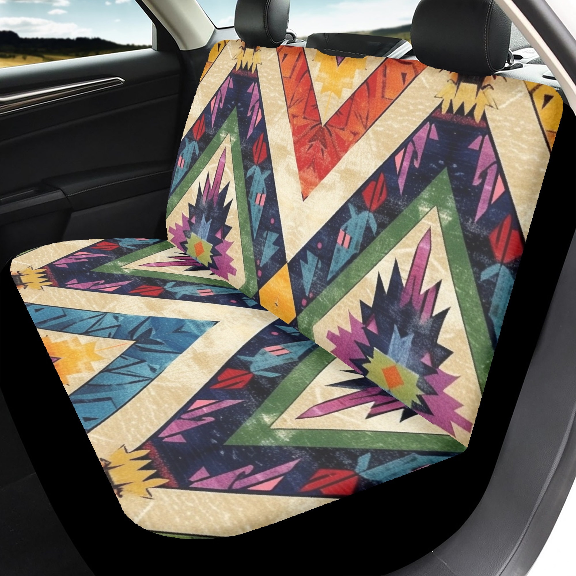 Native Seat Cover, Indian Print Seat Covers, Southwestern Seat Cover, Indian Seat Cover, Vehicle Seat Covers