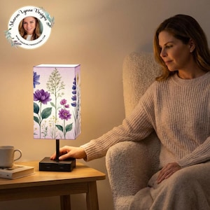 Wildflower Square Table Lamp with USB Charging Port - Modern Desk Light No Trim Design