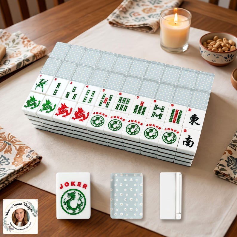 Daisy American Mahjong Tiles Set - Floral Design Game Pieces for Traditional Mahjong Play, best selling mahjong set