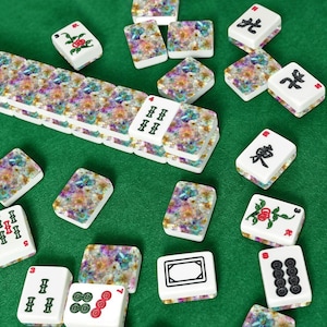 Floral American Mahjong Tiles – Acrylic Game Set with Vibrant Flower Designs image 2