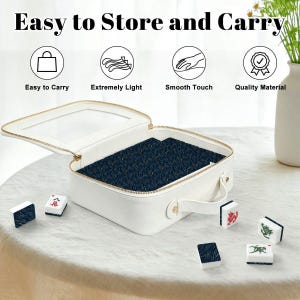 Navy Blue Gold American Mahjong Tiles Set - Game Pieces Collection image 9