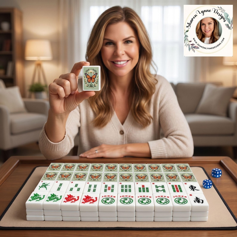 Butterfly Mahjong Tiles Set – Acrylic American Mahjong Game Pieces, best selling item