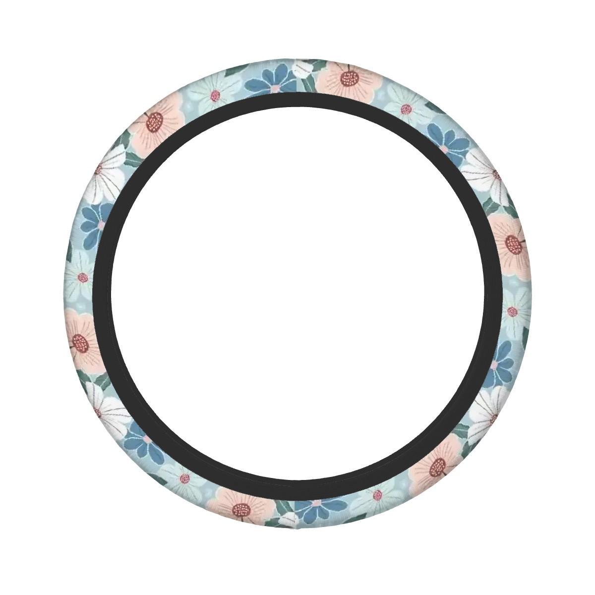 Floral Padded Elastic Steering Wheel Cover for Cars: Cute, Comfortable, and Stylish Protection - Thumbnail 2