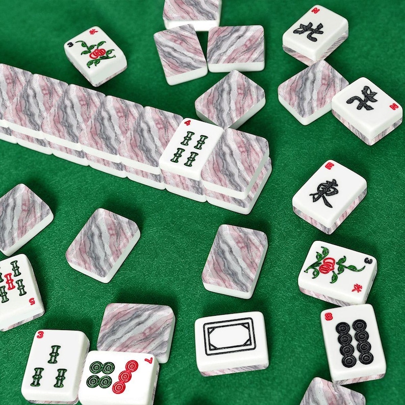 Pink Marble American Mahjong Tiles - Complete Game Set for Table Gaming & Family Entertainment image 8