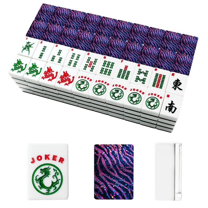 Zebra Pattern American Mahjong Tiles Set - Animal Print Game Pieces for Mahjong Players image 3