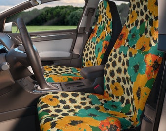 Leopard Seat Cover, Flower Seat Cover, Car Seat Covers, New Driver Gift, New Car Gift, Gift Giving Idea, Useful Gift Idea