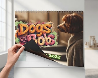 Dogs With Bobs Wall Calendar, Blank Monthly Layouts in Two Sizes