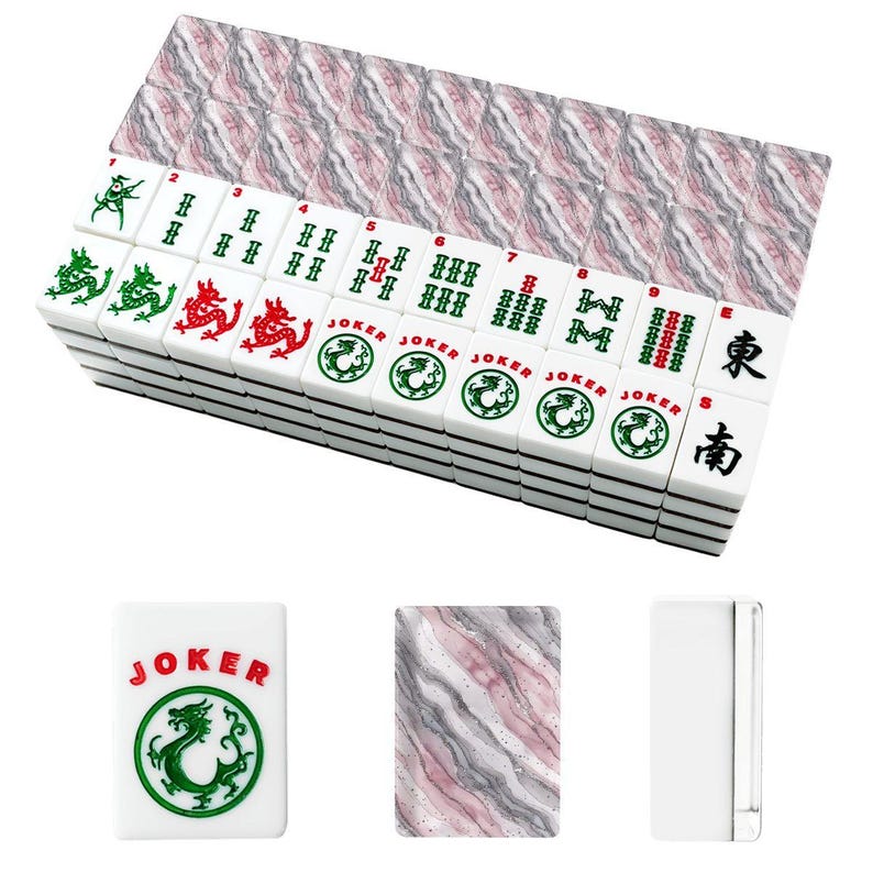 Pink Marble American Mahjong Tiles - Complete Game Set for Table Gaming & Family Entertainment image 3
