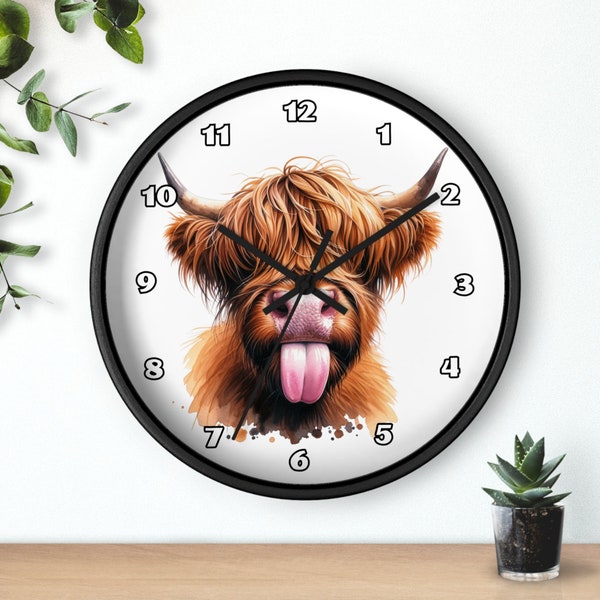 Horloge murale vache, horloge vache Highland, vache Highland, horloge vache mignonne, idée cadeau, cadeau d'hôte