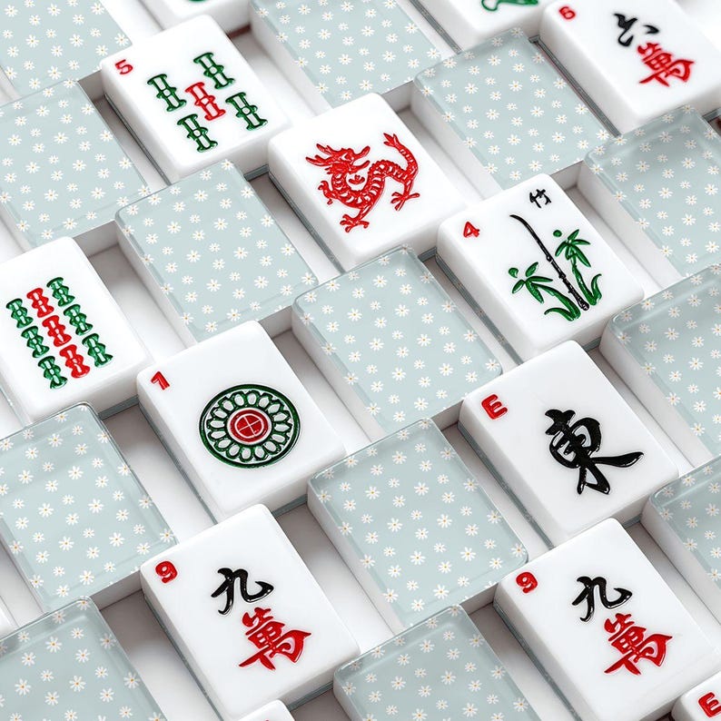 Jeu de tuiles de mahjong américain Daisy - Pièces de jeu au design floral pour jouer au mah-jong traditionnel image 10