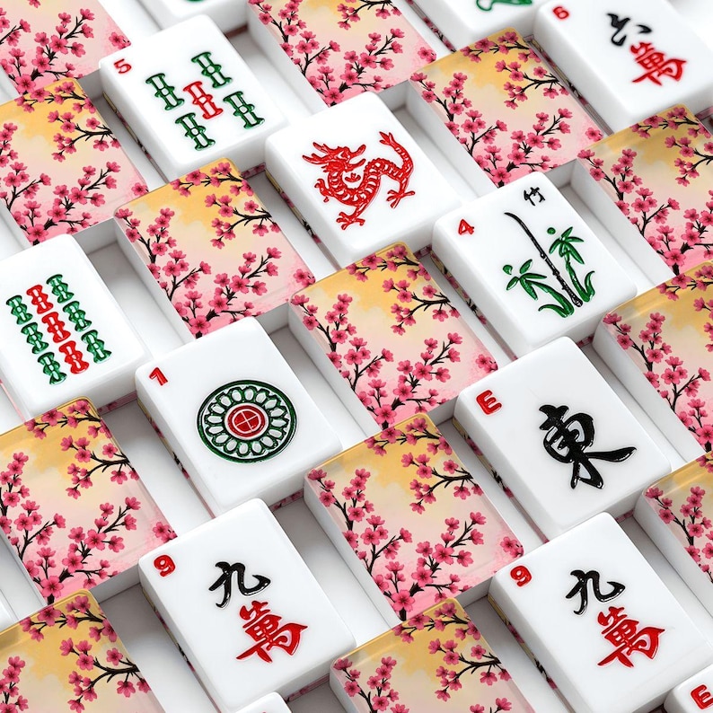 Blossoms American Mahjong Tiles - Floral Design Game Set for Traditional Board Gaming image 5