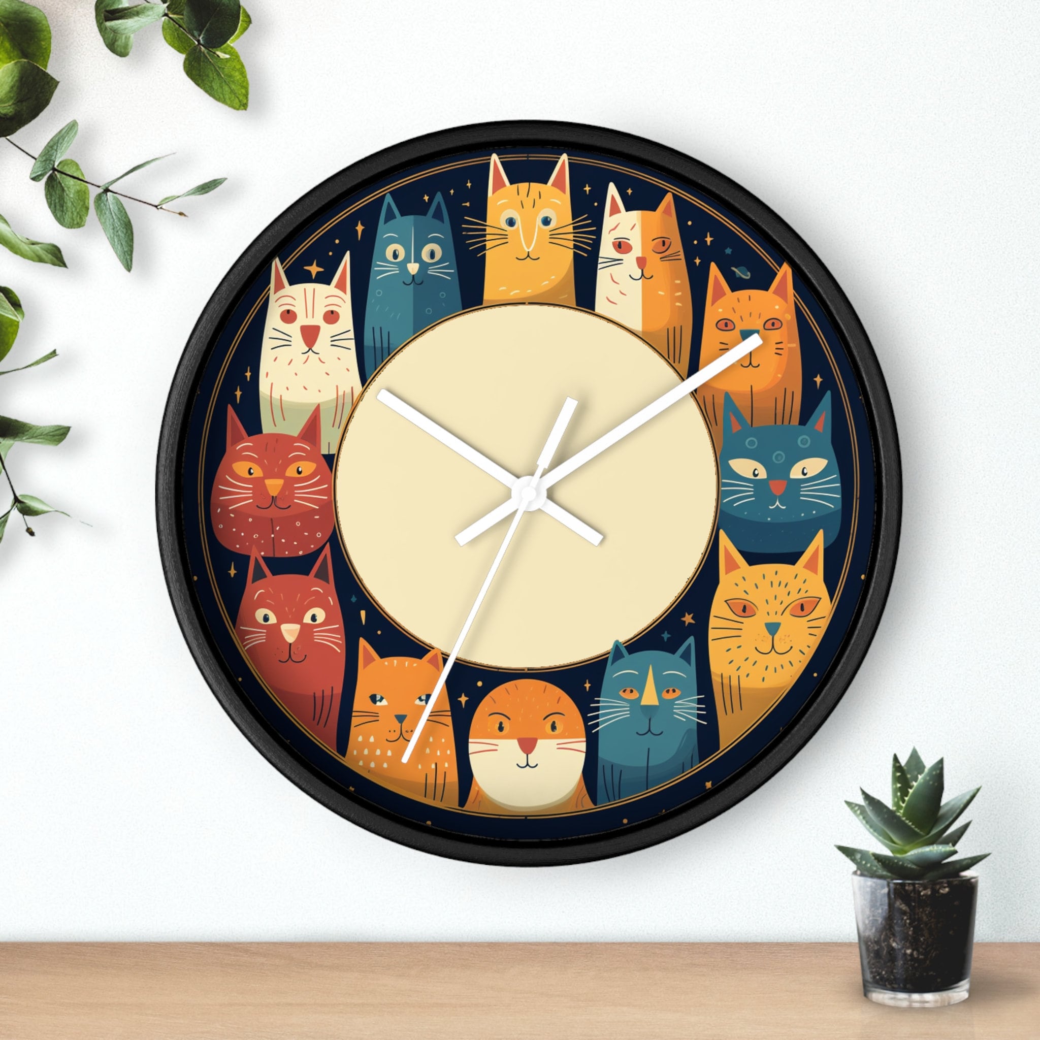 Vintage-Inspired Feline Wall Clock: Retro Timepiece for Cat Lovers, Home Decor Gift - Thumbnail 2