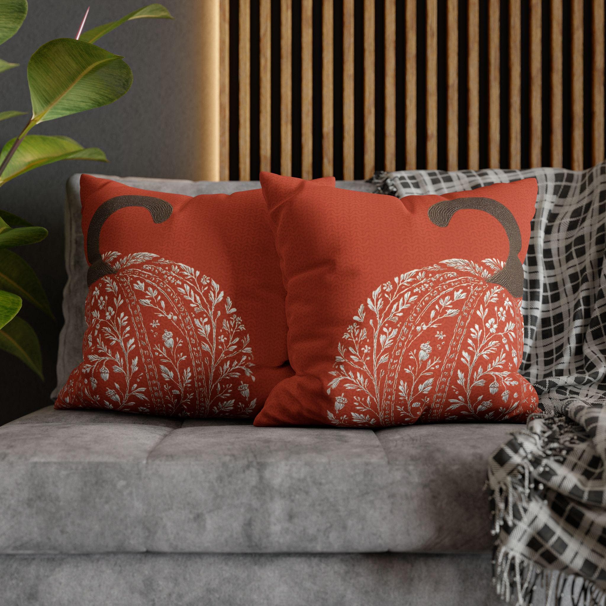 Autumn Pumpkin Square Pillowcase: Cozy Farmhouse Accent for Fall Home Decor, Seasonal Cushion Cover - Thumbnail 5